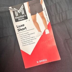 Member's Mark Luxe Shorts Black XS NWT 4" Inseam Lounge Athleisure‎